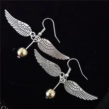 Подарки для детей, стиль Гарри, золотые серьги-Снитч, женские популярные винтажные стильные милые серьги с крыльями для женщин