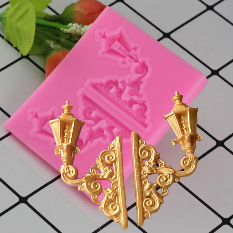 

Mujiang Retro Baroque Lamp Silicone Mold Cake Border Fondant Cake Decorating Tools Cupcake Chocolate Candy Gumpaste Clay Molds