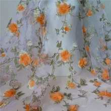 Последние 3D Цветы Ткань шифон африканский тюль кружевная ткань для свадебного платья фон занавес по двору