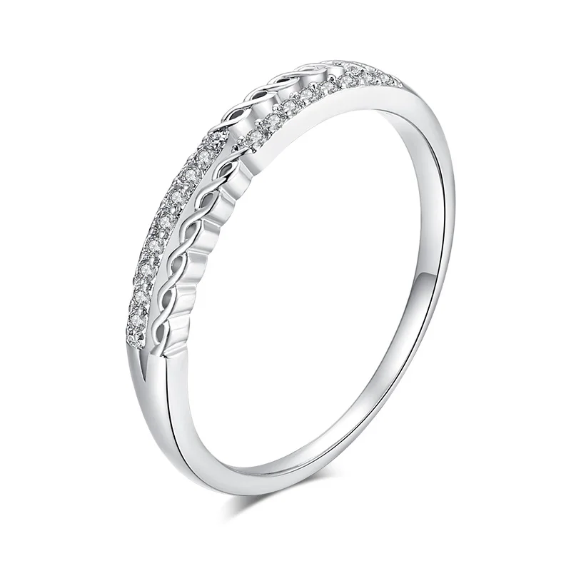 CACANA Silver Plated Rings For Women Bijou Cubic Zirconia Copper Hook Wedding Anillos Bijouterie Jewelry