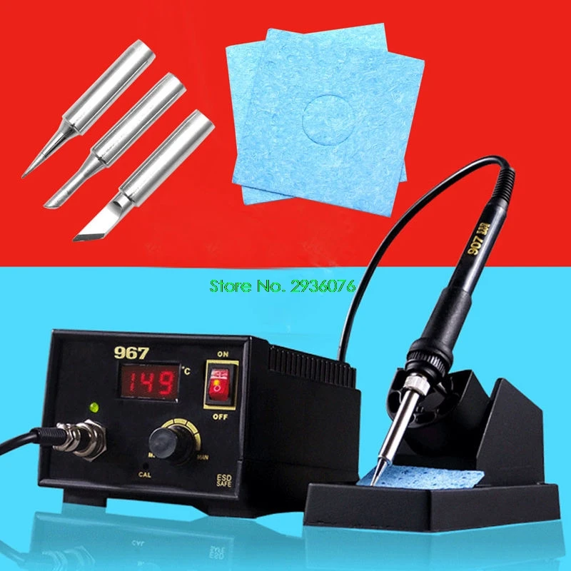 110V 220V 967 Electric Rework Soldering Station Iron LCD Display Desoldering SMD Drop Shipping Support