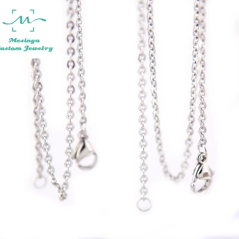 

20pcs 20'' 2.3mm Tiny Shiny Flat Oval 316L S.steel Chain Necklace Match For Locket Pendant Necklace
