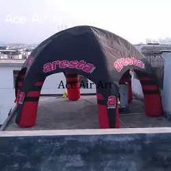 Бесплатная доставка черный и красный надувная палатка-паук поставляются с воздуходувкой, надувной купол десять 5 ног навес для автомобиля