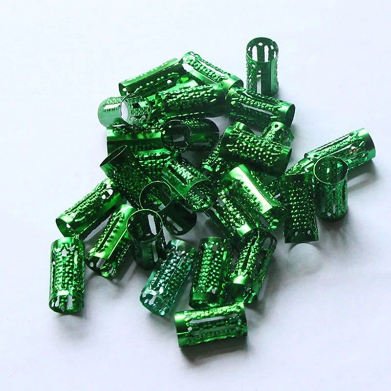 Hot Sale 100pcs/lot Adjustable Cuff Clip 8mm Hole mix Silver Golden Plated hair dread Dreadlock Bead Colorful Round Hair Rings