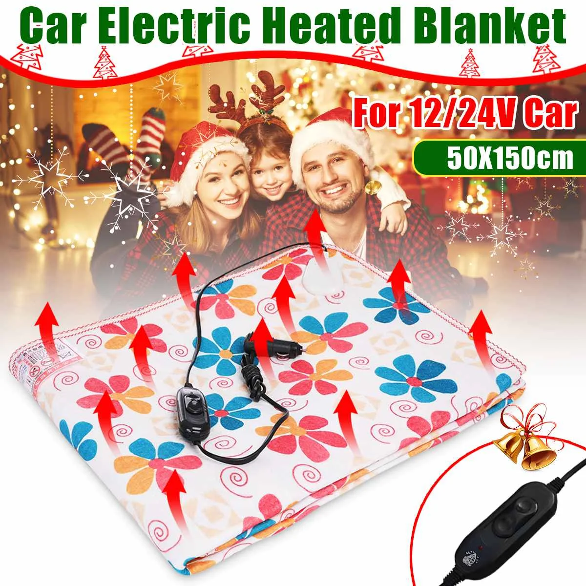 

150X50cm Energy Saving Warm 12v Car Heating Blanket Autumn And Winter Electric Blanket Car Electric Heated Blanket