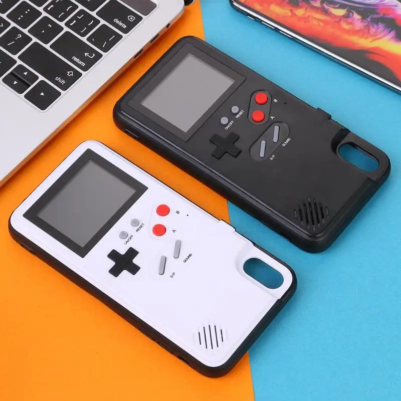 Полноцветный дисплей ретро игровая консоль встроенный 36 игр портативный игровой плеер телефон защитный чехол для iPhone XS Max чехол