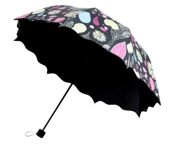 

Autumn leaves three fold lady arch ruffle lace umbrella