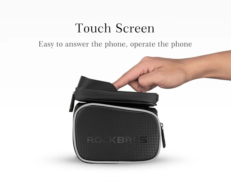 Excellent ROCKBROS Cycling Bike Top Tube Bag Rainproof MTB Bicycle Frame Front Head Cell Phone Touch Screen Bag Pannier Bike Accessories 3