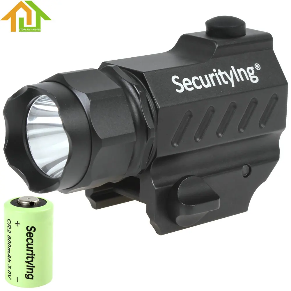 

400LM SecurityIng LED Tactical Flashlight High Power Gun-Mounted XP-G R5 LED Flash Torch Light with 3.0V CR2 Battery
