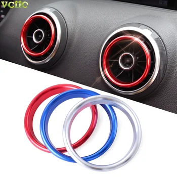

Car accessories, air outlet chrome trim ring car dashboard A/C air vents cover sticker decoration for Audi A3 S3 2013-2016