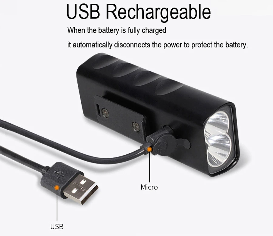 Clearance NEWBOLER 2400 Lumen 3 LED Bicycle Light 5200mah L2/T6 Flashlight USB Charge Lamp Bike Front Light Set 2 Holder Mount Accessories 7