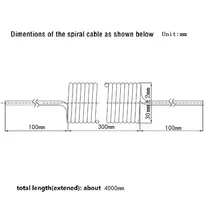 2 шт/комплект выдвижной 180 градусов 6x0. 25mm2 OD6.0mm черный pu Спираль Спиральный кабель питания весна шнур прибора провода