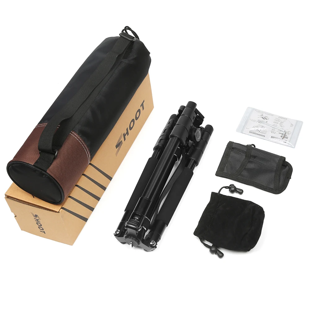 SHOOT Camera Tripod Stand Holder Mount with Ball Head for Canon 1300D Nikon D3400 D5300 Sony A6000 X3000 DSLR Camera Accessories