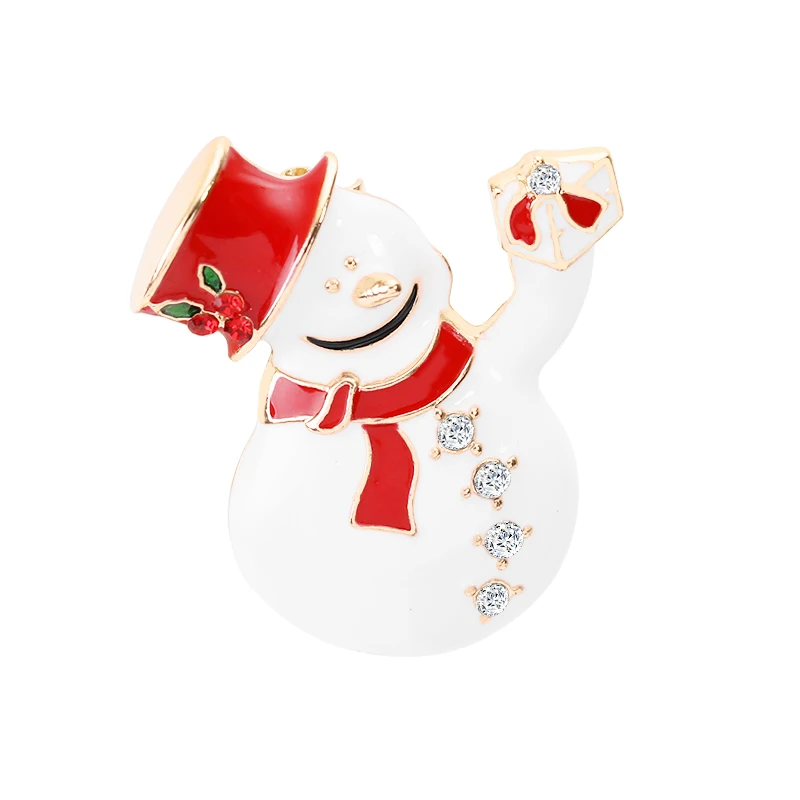 Рождественские красные эмалированные булавки, броши, венок, круглая булавка, Рождественский декоративный колокольчик, мультяшный бант, узел, коробка, лацкан, значок, кнопка, брошь - Окраска металла: 1441