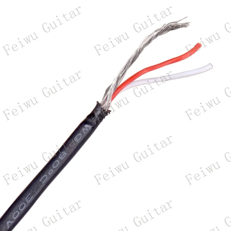 1 Meter Electric Bass Guitar Pickup Hookup 2 Core Shielded Cable / Guitar Pots Hookup 2 Core& Earth Wire