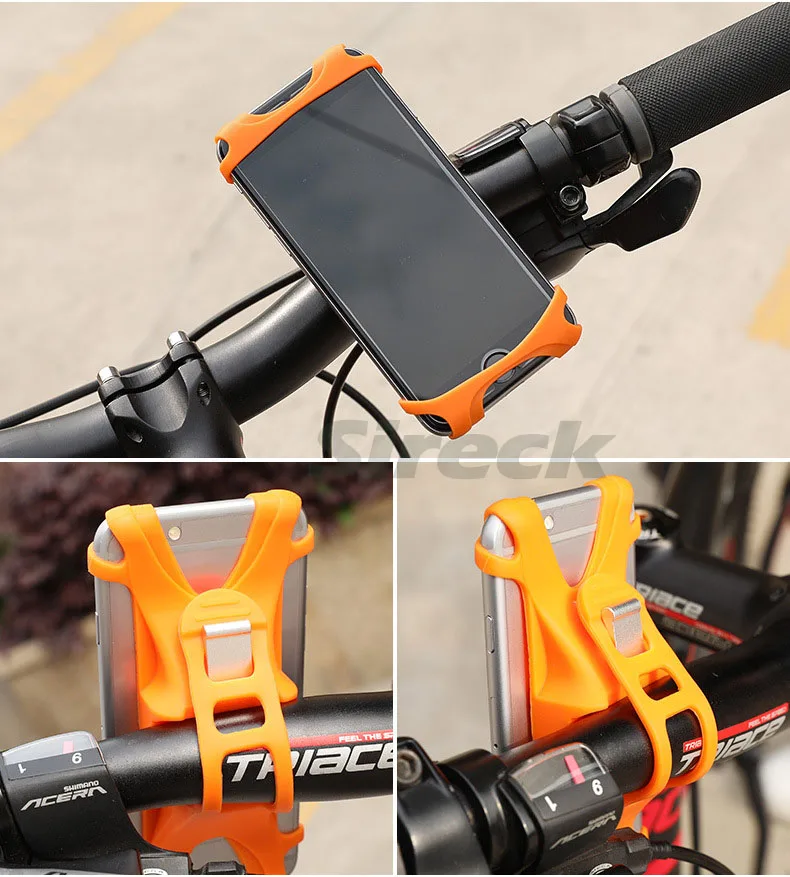 Perfect Sireck Bike Phone Holder  3.5"-7" Adjustable Smart Mobile Cell Phone Holder Cycling Front Handlebar Bag Bike Phone Stand Case 19