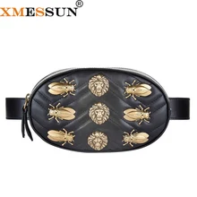 XMESSUN поясная сумка женская с заклепками поясная сумка сумки Роскошный бренд модный кожаный нагрудный ремень Сумочка Красный Черный высокое качество