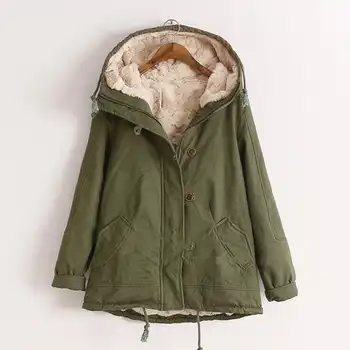 Winter Hooded Lamb Fur Warm Parkas Jacket Women Plus Size Winter Clothe For Women Coat Warm Jaqueta Feminina Large Size Coat