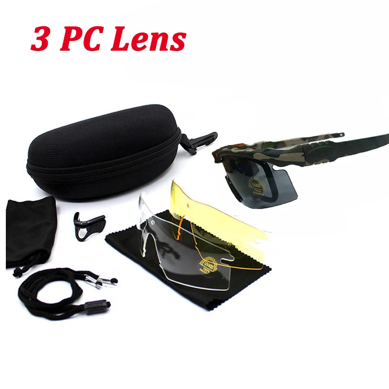Тактические Спортивные поляризационные очки для мужчин, для стрельбы, страйкбола, защитные очки, военные армейские солнцезащитные очки, 3 шт. линзы+ 1 поляризованный объектив