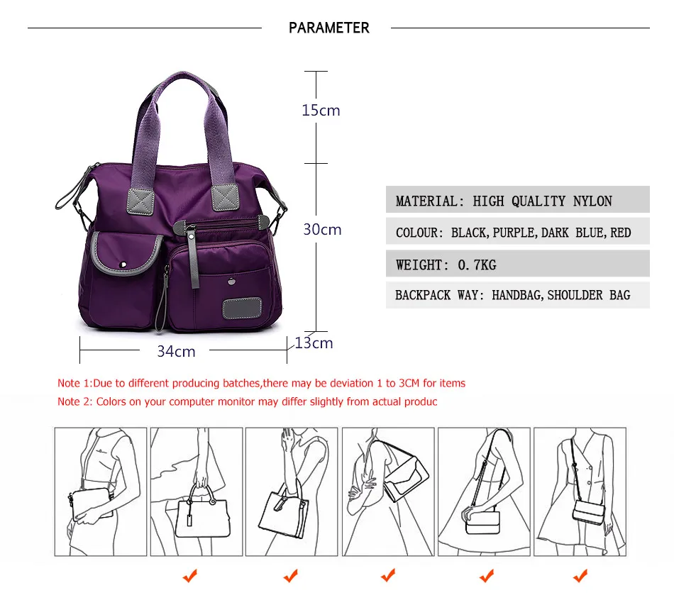Многофункциональная нейлоновая сумка для багажа, женская сумка на плечо, модная большая женская сумка-тоут, Женская дорожная сумка с рюшами