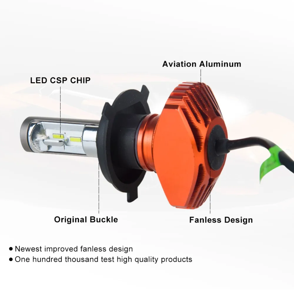 Foxcnsun H7 Led автомобилей головной светильник безвентиляторный H11 H4 светодиодные