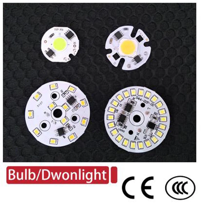 DIY светодиодный ная лампочка SMD 12 Вт 9 7 5 3 COB чип Стандартный вход умная плата IC
