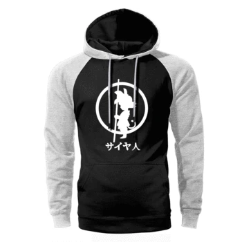 

Dragon Ball Z Hoodies Men Japanese Anime Harajuku Raglan Hooded Sweatshirts Spring Autumn Loose Fleece Super Streetwear