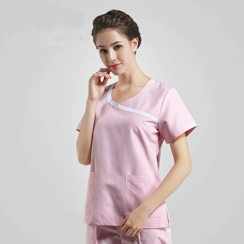 Униформа медсестры женский короткий рукав костюм медика комплекты одежды больничный доктор стоматологическая клиника салон красоты модный дизайн тонкий