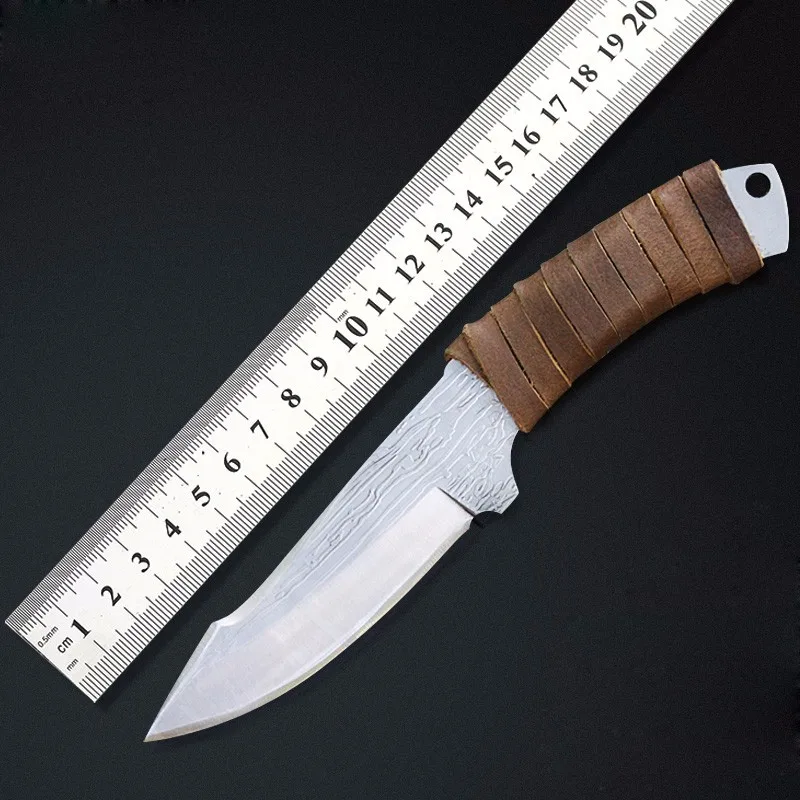 

Free shipping Handmade 9CR18MOVH Steel Fixed Blade Survival Knife Hunting Straight Knife Camping Tactical Knife thickness 0.5CM