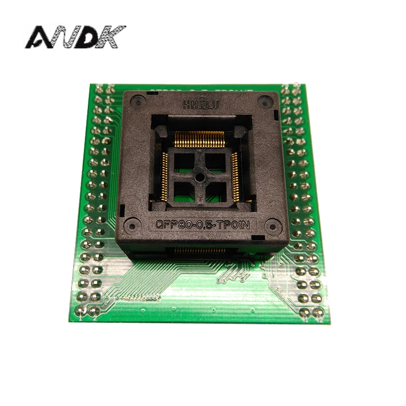 Tamanho do Corpo Adaptador de Teste Qfp80 para Dip80 Programação Soquete Passo 0.5mm ic 12x12mm Tqfp80 Fqfp80 Otq-80-0.5-02b