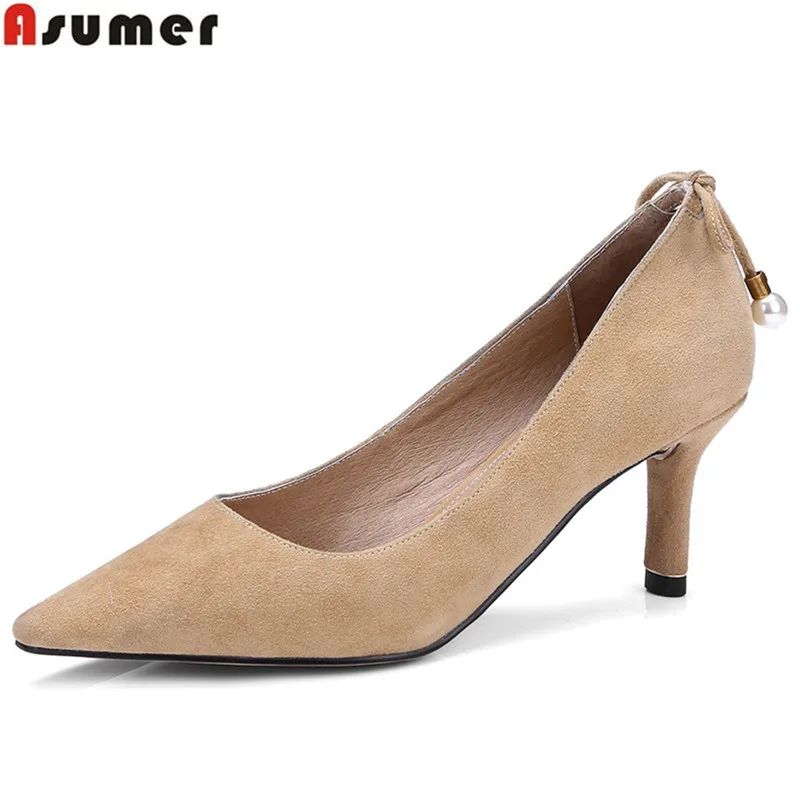 khaki pointed heels