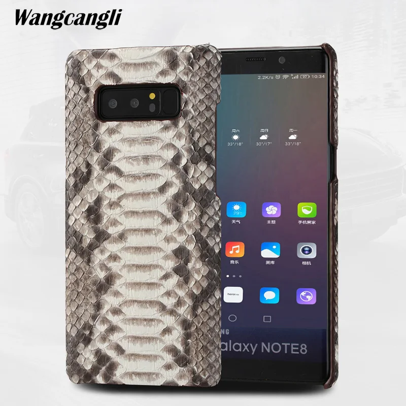 

Leather python skin cover back cover For Samsung Note 8 case python skin high-end custom phone case For Samsung a6 a8 2018