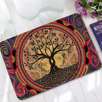 

drop ship Entrance Doormat Vivid Tree Printed Mat thin Rubber Leaves Carpet For Bedroom Bath Kitchen Door Non-slip Mat Rug Home