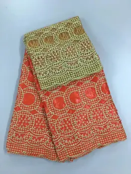 

100% Cotton African Bazin Riche Getzner For Party dresses New Bazin Riche Fabric with Scarf New Nigerian French Lace With Beads