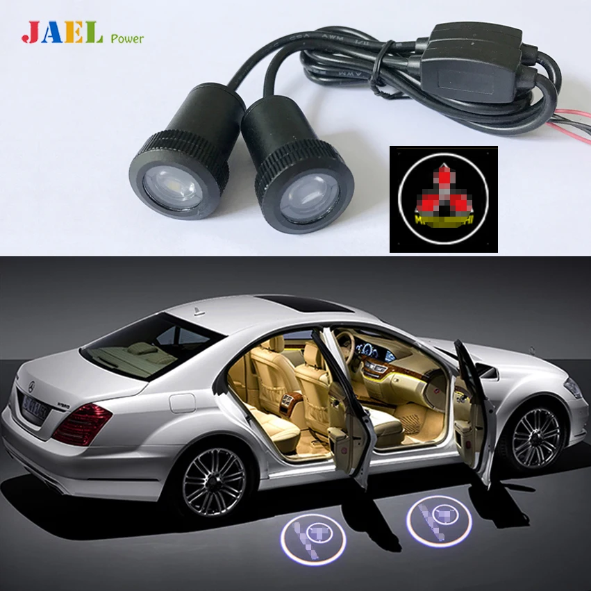 

2PCs LED Door Ghost Shadow Light Courtesy Laser Projector Puddle lights Case For Mitsubishi Logo