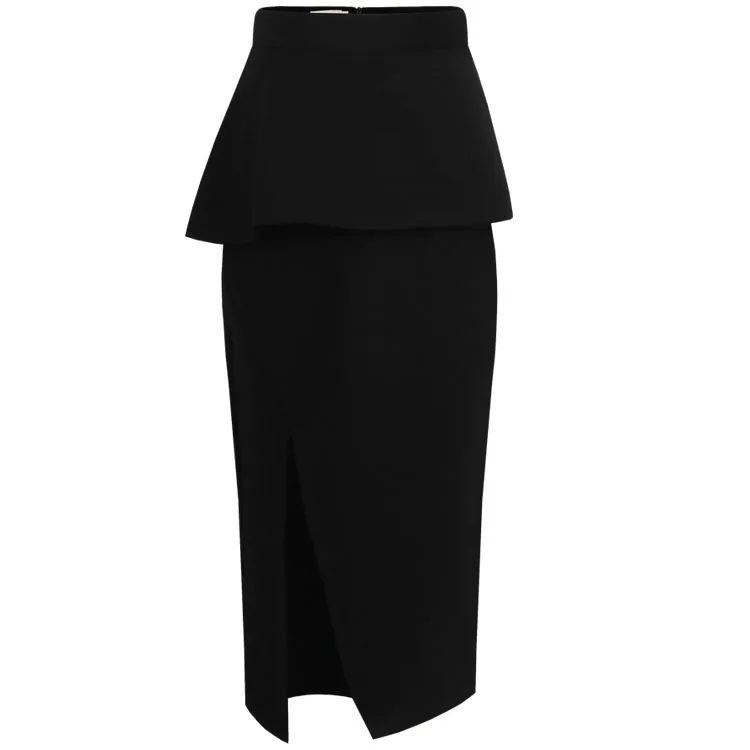 40-Летняя женская винтажная 50s Длинная черная юбка-карандаш средней длины большого размера плюс женская юбка faldas