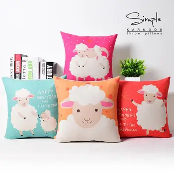 

Nordic Cute sheep pillow ,Cartoon Animal Kingdom Pillow cushion ,Linen pillowcase,office home decorative Pillows