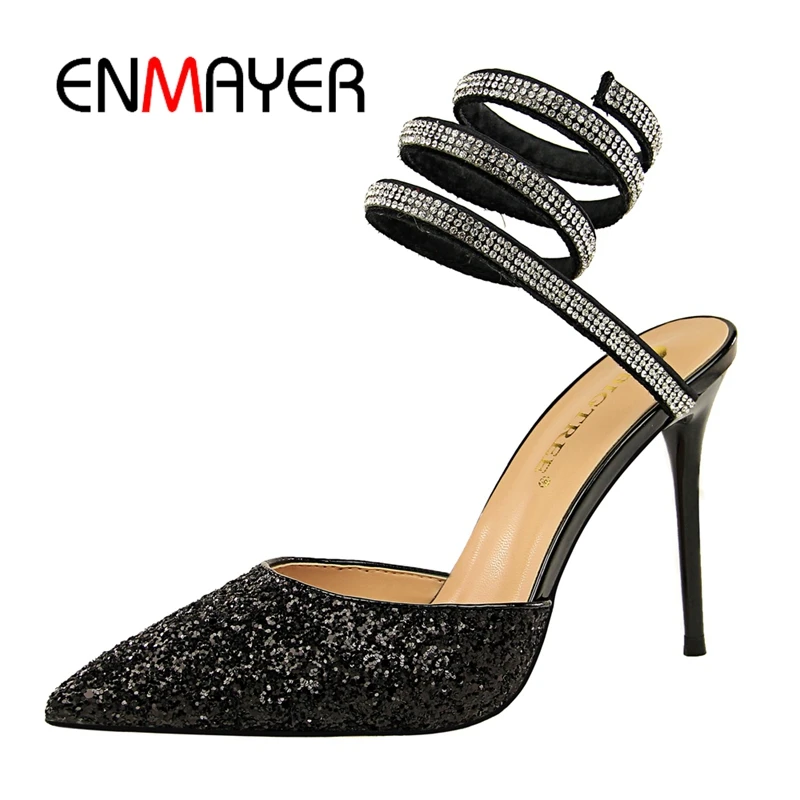 ENMAYER Sequins Women Pumps Spring Autumn Lady Shoes Pointed Toe Thin High Heels Office Shoes Career Black Glitter shoes CR469 ENMAYER Sequins Women Pumps Spring Autumn Lady Shoes Pointed Toe Thin High Heels Office Shoes Career Black Glitter shoes CR469