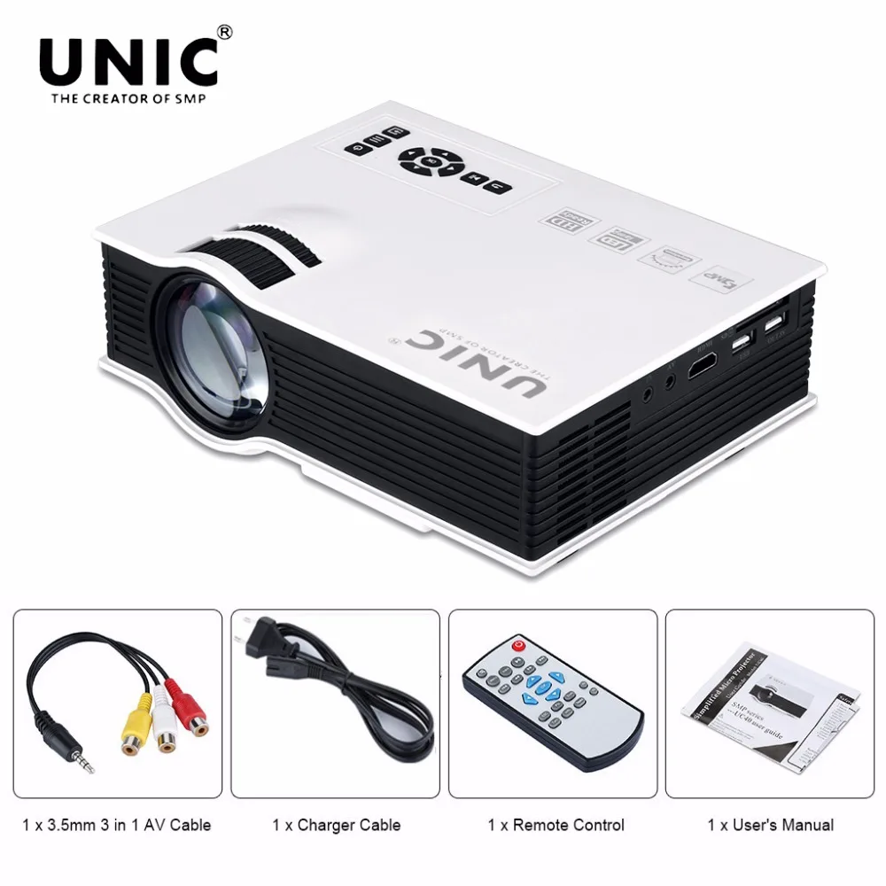 UNIC UC40 Mini Portable LCD Projector HDMI Home Theater Beamer