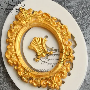 

Yueyue Sugarcraft Frame Silicone Molds Cake Border Decoration Fondant Mold Relief Candy Chocolate Gumpaste Clay Moulds
