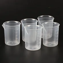 5 штук 100 мл прозрачный мерный стаканчик лабораторные Пластиковые мерные стаканчики