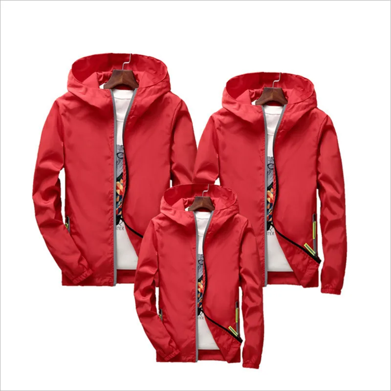 Одежда для всей семьи; одинаковые комплекты; семейная куртка для пары; Светоотражающая ветровка размера плюс S-7XL; Семейные комплекты - Цвет: red