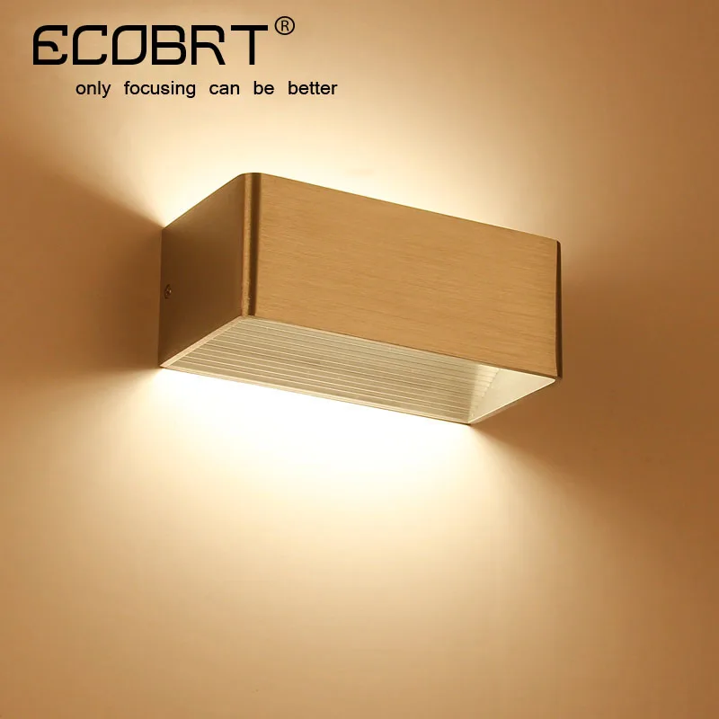 

ECOBRT modern 5W wall lamp bedside living room bedroom LED aisle corridor wall light mirror headlights black/sliver/golden