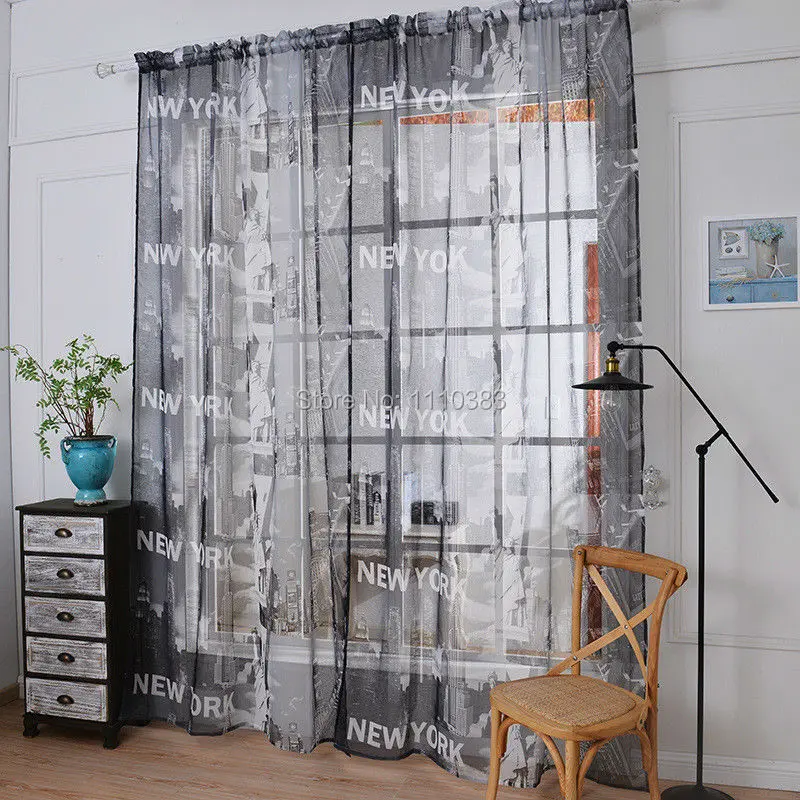 Americana europea nueva York 3D cortinas para niños organza tulle cortinas de la Sala cortinas de la ventana para la decoración casera 2016 Americana europea nueva York 3D cortinas para niños organza tulle cortinas de la Sala cortinas de la ventana para la decoración casera 2016