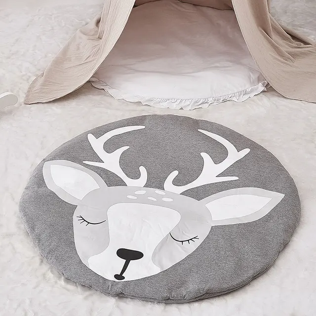 Actionclub 90cm Round Deer Baby Playmat Nursery Rug Crawling Mat Actionclub 90cm Round Deer Baby Playmat Nursery Rug Crawling Mat Tee Floor Mats Soft Play Rugs