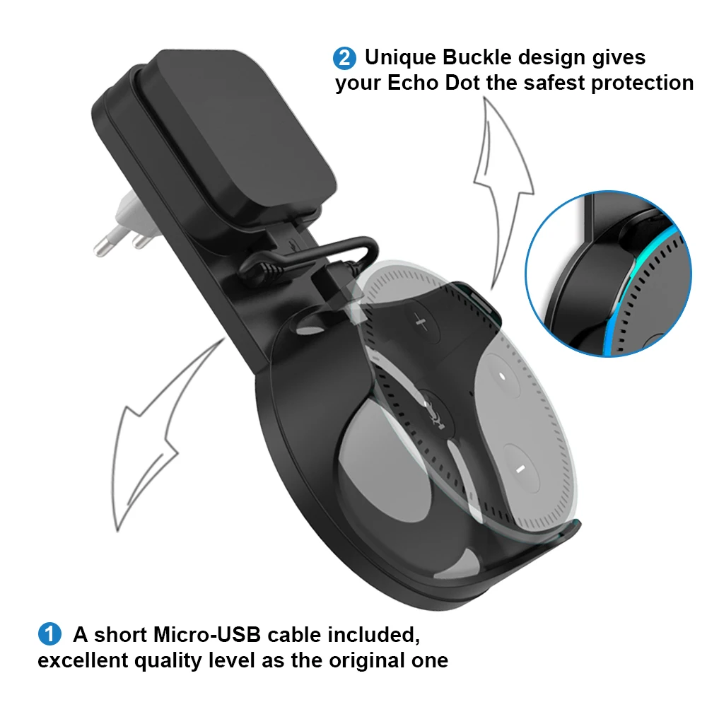 Выход настенное крепление, вешалка держатель стенд Экономия пространства для Amazon Alexa Echo Dot 2nd Generation и Другое круглый голосовых помощников