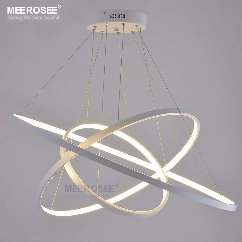 

3 Rings Modern LED Pendant Light Fixture LED Acrylic Hanging Lamp LED White Suspension Lighting Stair Lights Fast Shipping