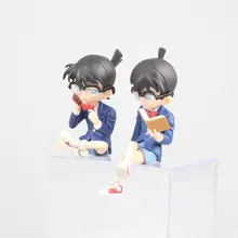 7,5-12,5 cm figura de anime clásico japonés Kudou Shinichi Detective Conan Caso cerrado libro/teléfono/figura de acción de pie ver