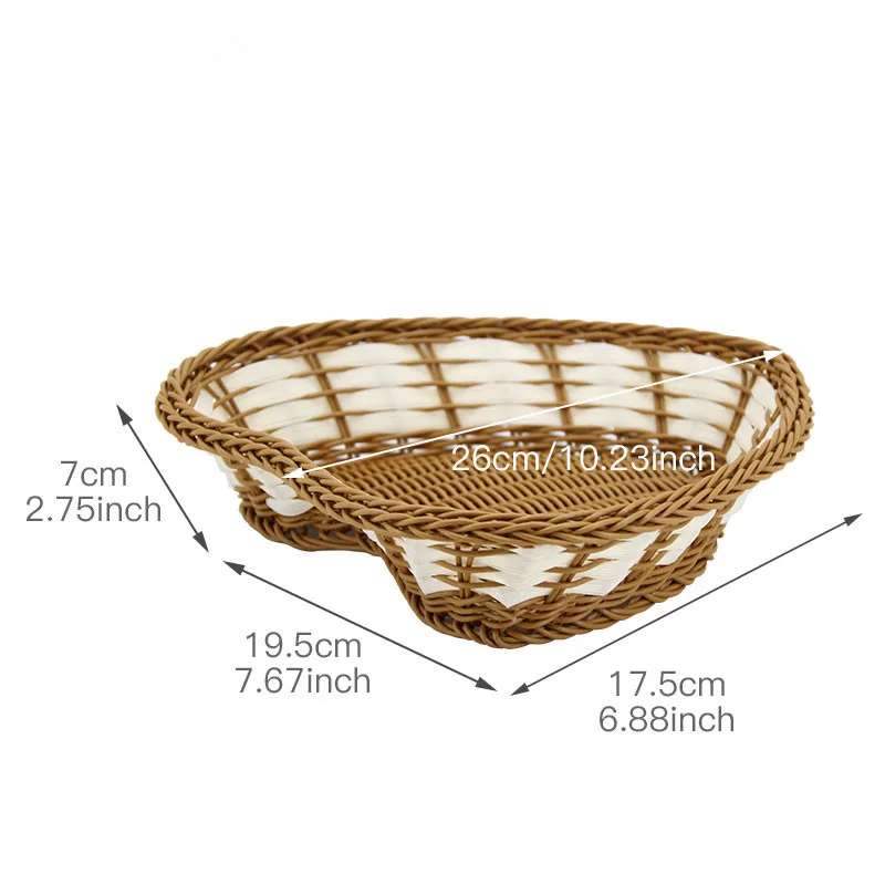 Домашняя Ванная Кухня настольный органайзер в форме сердца из ротанга корзина для ванной фрукты косметические Туалетные принадлежности корзина для хранения