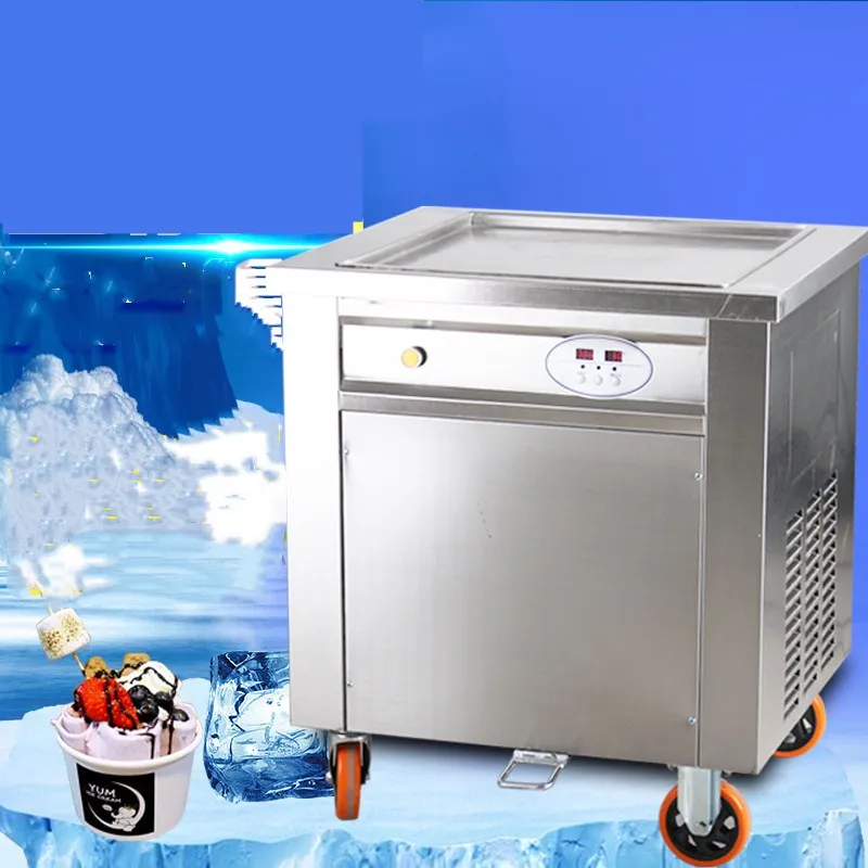 

2017 single square pan fried ice cream roll machine, 50cm*50cm fried ice pan machine, stainless steel ice pan machine